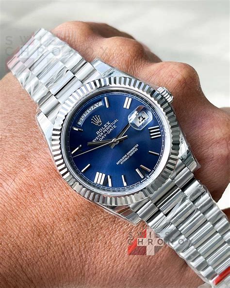 blue roman rolex|Rolex blue face.